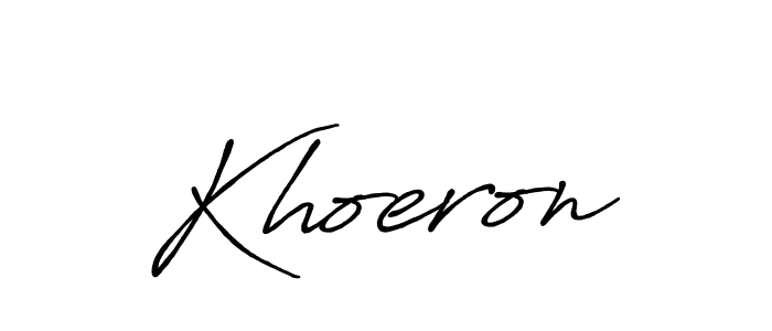 Khoeron stylish signature style. Best Handwritten Sign (Antro_Vectra_Bolder) for my name. Handwritten Signature Collection Ideas for my name Khoeron. Khoeron signature style 7 images and pictures png