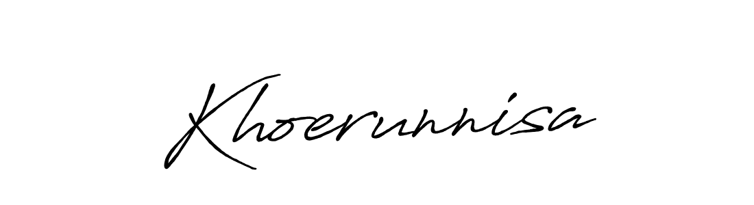 Khoerunnisa stylish signature style. Best Handwritten Sign (Antro_Vectra_Bolder) for my name. Handwritten Signature Collection Ideas for my name Khoerunnisa. Khoerunnisa signature style 7 images and pictures png