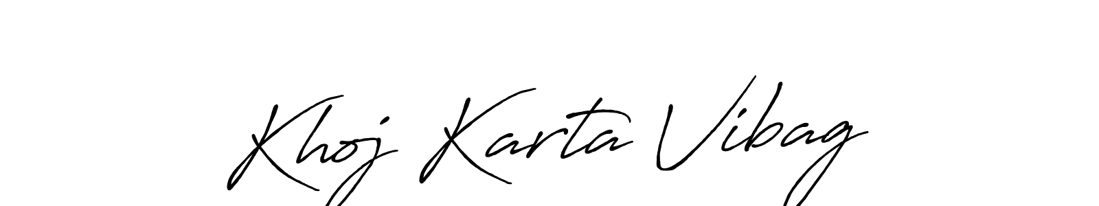 if you are searching for the best signature style for your name Khoj Karta Vibag. so please give up your signature search. here we have designed multiple signature styles  using Antro_Vectra_Bolder. Khoj Karta Vibag signature style 7 images and pictures png