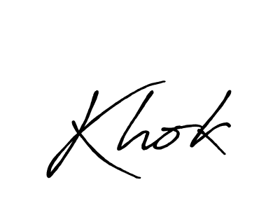 Make a beautiful signature design for name Khok. With this signature (Antro_Vectra_Bolder) style, you can create a handwritten signature for free. Khok signature style 7 images and pictures png