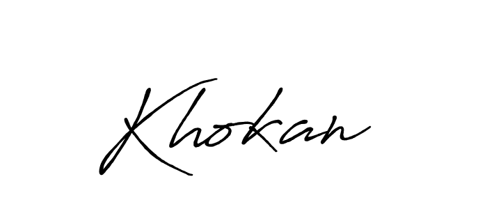 Khokan  stylish signature style. Best Handwritten Sign (Antro_Vectra_Bolder) for my name. Handwritten Signature Collection Ideas for my name Khokan . Khokan  signature style 7 images and pictures png