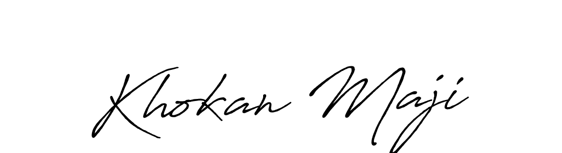 The best way (Antro_Vectra_Bolder) to make a short signature is to pick only two or three words in your name. The name Khokan Maji include a total of six letters. For converting this name. Khokan Maji signature style 7 images and pictures png