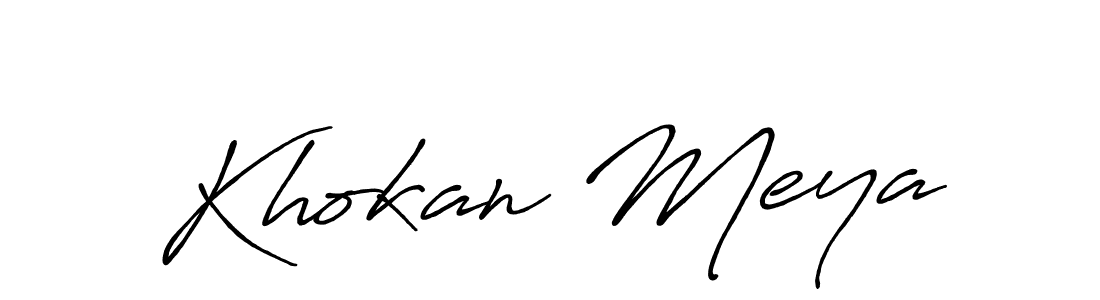 Create a beautiful signature design for name Khokan Meya. With this signature (Antro_Vectra_Bolder) fonts, you can make a handwritten signature for free. Khokan Meya signature style 7 images and pictures png