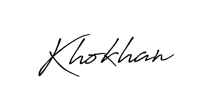 How to make Khokhan signature? Antro_Vectra_Bolder is a professional autograph style. Create handwritten signature for Khokhan name. Khokhan signature style 7 images and pictures png