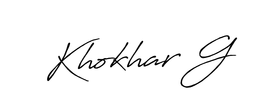How to make Khokhar G signature? Antro_Vectra_Bolder is a professional autograph style. Create handwritten signature for Khokhar G name. Khokhar G signature style 7 images and pictures png