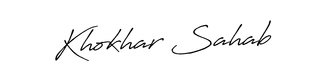 Use a signature maker to create a handwritten signature online. With this signature software, you can design (Antro_Vectra_Bolder) your own signature for name Khokhar Sahab. Khokhar Sahab signature style 7 images and pictures png