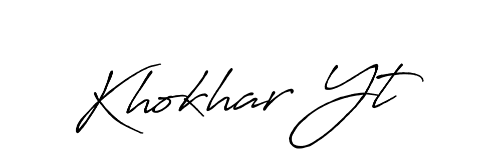 The best way (Antro_Vectra_Bolder) to make a short signature is to pick only two or three words in your name. The name Khokhar Yt include a total of six letters. For converting this name. Khokhar Yt signature style 7 images and pictures png