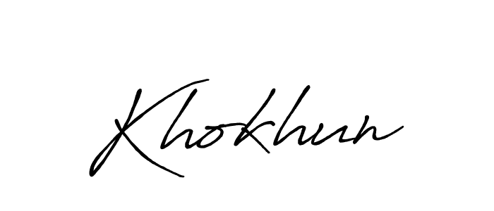How to make Khokhun signature? Antro_Vectra_Bolder is a professional autograph style. Create handwritten signature for Khokhun name. Khokhun signature style 7 images and pictures png