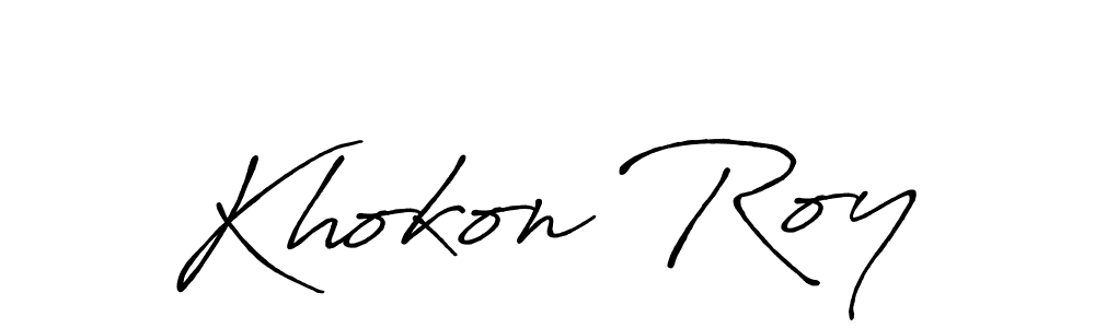 if you are searching for the best signature style for your name Khokon Roy. so please give up your signature search. here we have designed multiple signature styles  using Antro_Vectra_Bolder. Khokon Roy signature style 7 images and pictures png