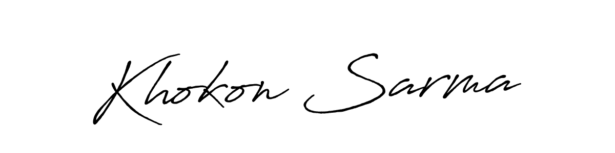 Also we have Khokon Sarma name is the best signature style. Create professional handwritten signature collection using Antro_Vectra_Bolder autograph style. Khokon Sarma signature style 7 images and pictures png