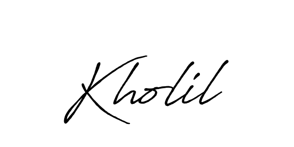 How to make Kholil signature? Antro_Vectra_Bolder is a professional autograph style. Create handwritten signature for Kholil name. Kholil signature style 7 images and pictures png