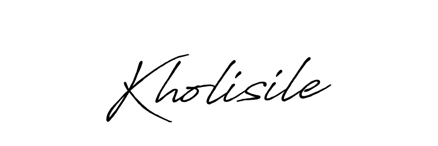 How to make Kholisile name signature. Use Antro_Vectra_Bolder style for creating short signs online. This is the latest handwritten sign. Kholisile signature style 7 images and pictures png
