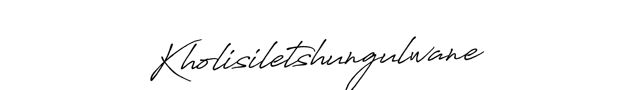 Make a beautiful signature design for name Kholisiletshungulwane. With this signature (Antro_Vectra_Bolder) style, you can create a handwritten signature for free. Kholisiletshungulwane signature style 7 images and pictures png