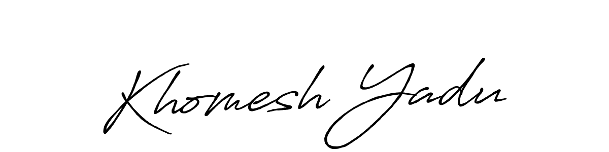 How to make Khomesh Yadu signature? Antro_Vectra_Bolder is a professional autograph style. Create handwritten signature for Khomesh Yadu name. Khomesh Yadu signature style 7 images and pictures png