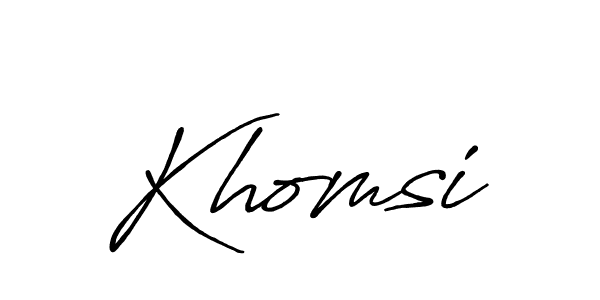 Also You can easily find your signature by using the search form. We will create Khomsi name handwritten signature images for you free of cost using Antro_Vectra_Bolder sign style. Khomsi signature style 7 images and pictures png