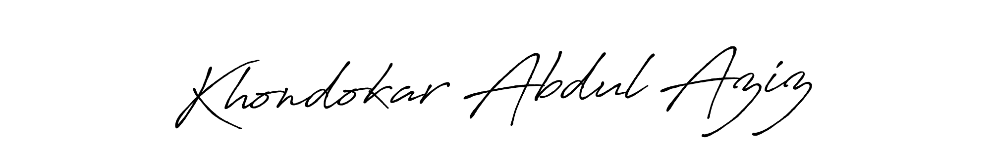 How to make Khondokar Abdul Aziz name signature. Use Antro_Vectra_Bolder style for creating short signs online. This is the latest handwritten sign. Khondokar Abdul Aziz signature style 7 images and pictures png