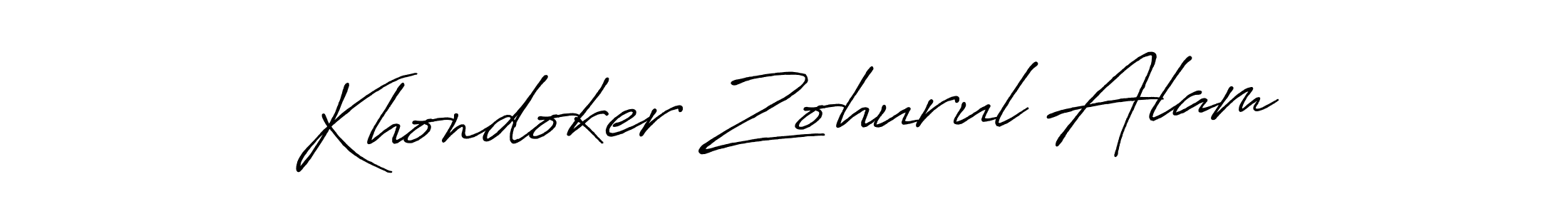 Create a beautiful signature design for name Khondoker Zohurul Alam. With this signature (Antro_Vectra_Bolder) fonts, you can make a handwritten signature for free. Khondoker Zohurul Alam signature style 7 images and pictures png