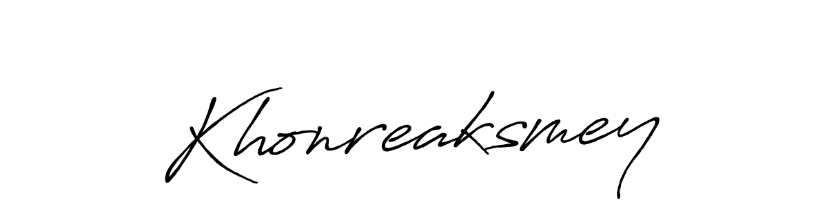 if you are searching for the best signature style for your name Khonreaksmey. so please give up your signature search. here we have designed multiple signature styles  using Antro_Vectra_Bolder. Khonreaksmey signature style 7 images and pictures png