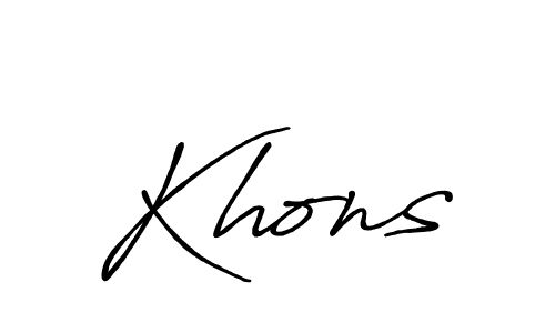 Similarly Antro_Vectra_Bolder is the best handwritten signature design. Signature creator online .You can use it as an online autograph creator for name Khons. Khons signature style 7 images and pictures png