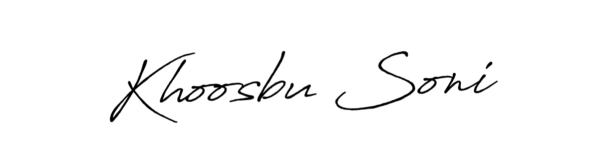 Also You can easily find your signature by using the search form. We will create Khoosbu Soni name handwritten signature images for you free of cost using Antro_Vectra_Bolder sign style. Khoosbu Soni signature style 7 images and pictures png