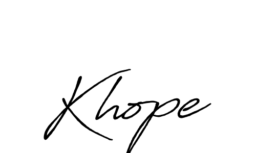 Make a beautiful signature design for name Khope. With this signature (Antro_Vectra_Bolder) style, you can create a handwritten signature for free. Khope signature style 7 images and pictures png