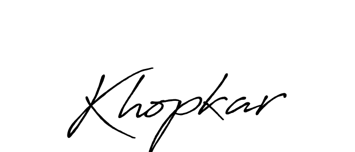 Also You can easily find your signature by using the search form. We will create Khopkar name handwritten signature images for you free of cost using Antro_Vectra_Bolder sign style. Khopkar signature style 7 images and pictures png