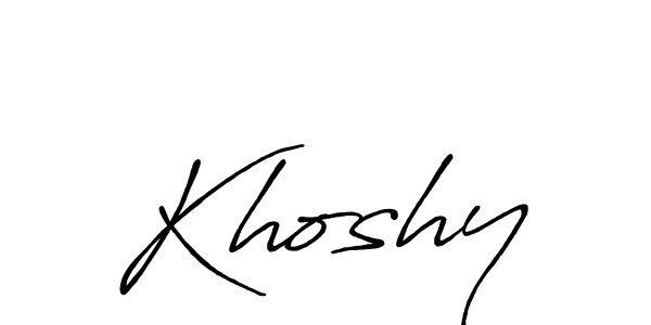 How to make Khoshy name signature. Use Antro_Vectra_Bolder style for creating short signs online. This is the latest handwritten sign. Khoshy signature style 7 images and pictures png