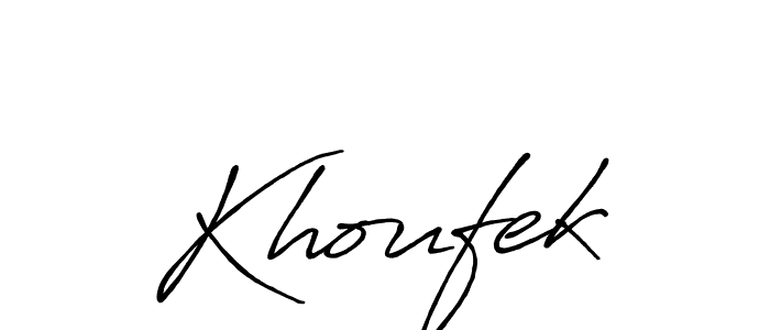 Create a beautiful signature design for name Khoufek. With this signature (Antro_Vectra_Bolder) fonts, you can make a handwritten signature for free. Khoufek signature style 7 images and pictures png