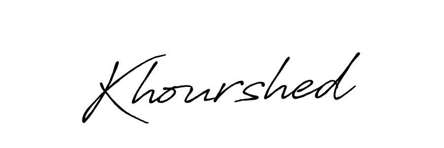 Use a signature maker to create a handwritten signature online. With this signature software, you can design (Antro_Vectra_Bolder) your own signature for name Khourshed. Khourshed signature style 7 images and pictures png