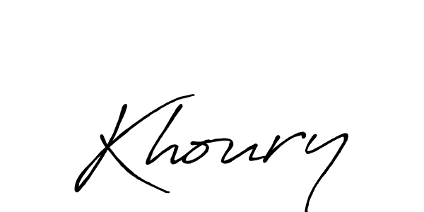 Create a beautiful signature design for name Khoury. With this signature (Antro_Vectra_Bolder) fonts, you can make a handwritten signature for free. Khoury signature style 7 images and pictures png