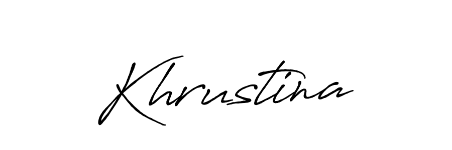 How to make Khrustina signature? Antro_Vectra_Bolder is a professional autograph style. Create handwritten signature for Khrustina name. Khrustina signature style 7 images and pictures png