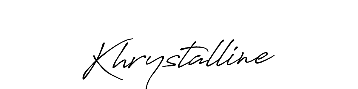 Use a signature maker to create a handwritten signature online. With this signature software, you can design (Antro_Vectra_Bolder) your own signature for name Khrystalline. Khrystalline signature style 7 images and pictures png