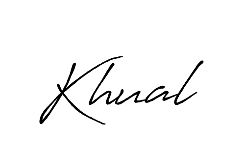 Make a beautiful signature design for name Khual. With this signature (Antro_Vectra_Bolder) style, you can create a handwritten signature for free. Khual signature style 7 images and pictures png