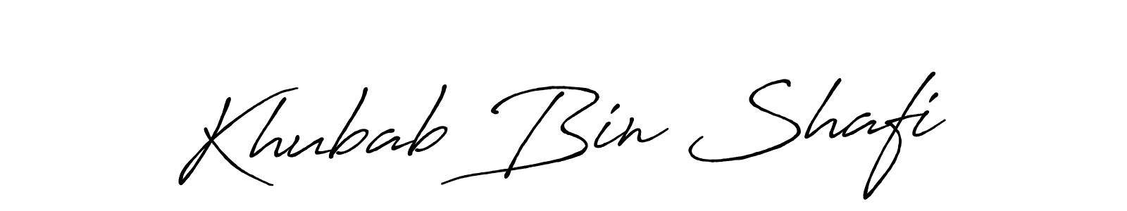 Also we have Khubab Bin Shafi name is the best signature style. Create professional handwritten signature collection using Antro_Vectra_Bolder autograph style. Khubab Bin Shafi signature style 7 images and pictures png