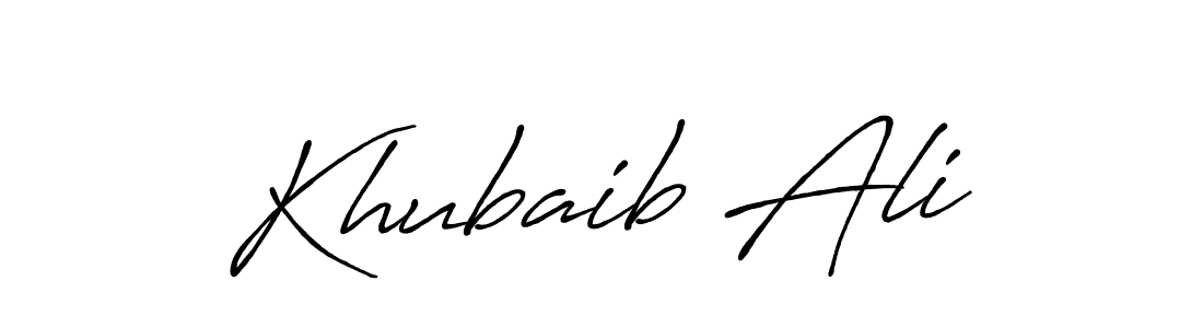 Design your own signature with our free online signature maker. With this signature software, you can create a handwritten (Antro_Vectra_Bolder) signature for name Khubaib Ali. Khubaib Ali signature style 7 images and pictures png