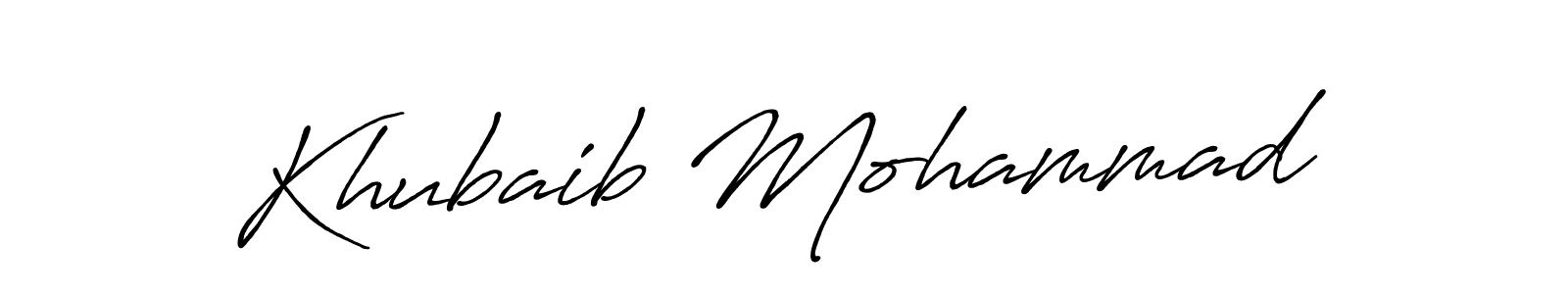 Make a short Khubaib Mohammad signature style. Manage your documents anywhere anytime using Antro_Vectra_Bolder. Create and add eSignatures, submit forms, share and send files easily. Khubaib Mohammad signature style 7 images and pictures png