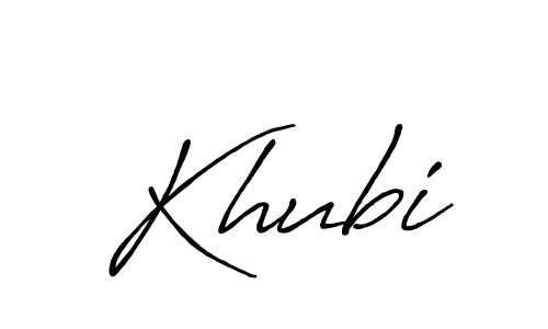 Make a beautiful signature design for name Khubi. With this signature (Antro_Vectra_Bolder) style, you can create a handwritten signature for free. Khubi signature style 7 images and pictures png