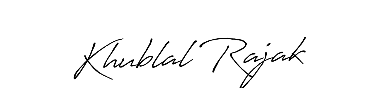 Design your own signature with our free online signature maker. With this signature software, you can create a handwritten (Antro_Vectra_Bolder) signature for name Khublal Rajak. Khublal Rajak signature style 7 images and pictures png