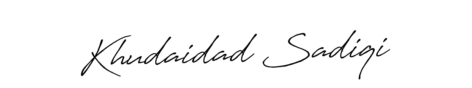 The best way (Antro_Vectra_Bolder) to make a short signature is to pick only two or three words in your name. The name Khudaidad Sadiqi include a total of six letters. For converting this name. Khudaidad Sadiqi signature style 7 images and pictures png