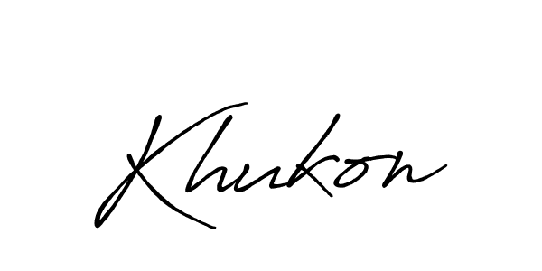 Use a signature maker to create a handwritten signature online. With this signature software, you can design (Antro_Vectra_Bolder) your own signature for name Khukon. Khukon signature style 7 images and pictures png