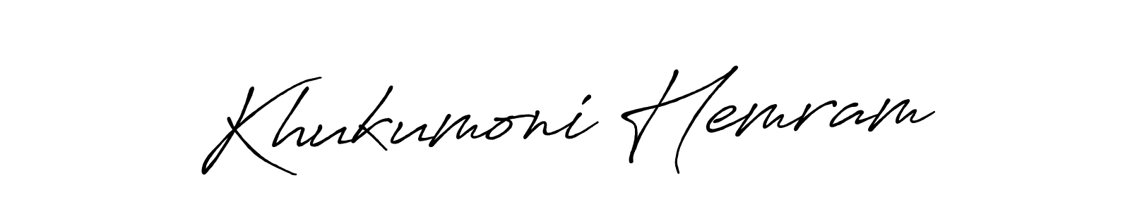 Also we have Khukumoni Hemram name is the best signature style. Create professional handwritten signature collection using Antro_Vectra_Bolder autograph style. Khukumoni Hemram signature style 7 images and pictures png