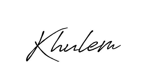 Use a signature maker to create a handwritten signature online. With this signature software, you can design (Antro_Vectra_Bolder) your own signature for name Khulem. Khulem signature style 7 images and pictures png