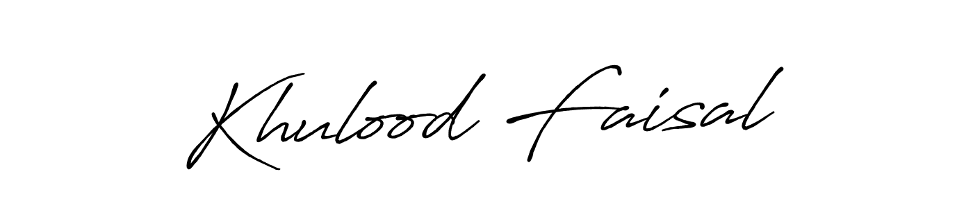 Use a signature maker to create a handwritten signature online. With this signature software, you can design (Antro_Vectra_Bolder) your own signature for name Khulood Faisal. Khulood Faisal signature style 7 images and pictures png