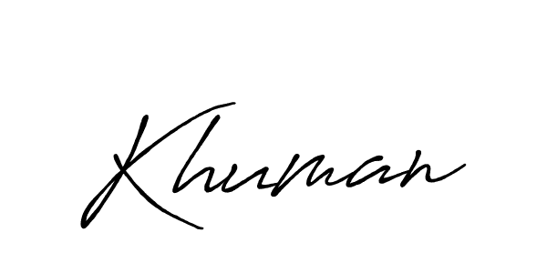 How to make Khuman signature? Antro_Vectra_Bolder is a professional autograph style. Create handwritten signature for Khuman name. Khuman signature style 7 images and pictures png