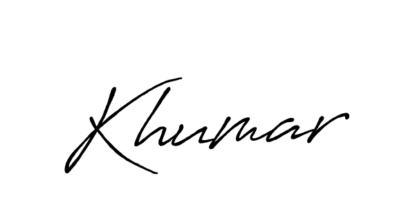 Design your own signature with our free online signature maker. With this signature software, you can create a handwritten (Antro_Vectra_Bolder) signature for name Khumar. Khumar signature style 7 images and pictures png