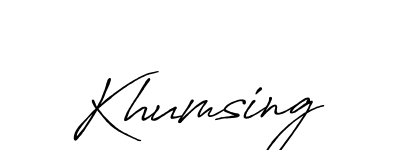 How to make Khumsing name signature. Use Antro_Vectra_Bolder style for creating short signs online. This is the latest handwritten sign. Khumsing signature style 7 images and pictures png