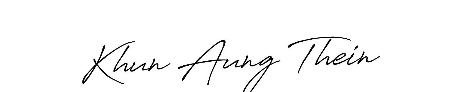 How to make Khun Aung Thein name signature. Use Antro_Vectra_Bolder style for creating short signs online. This is the latest handwritten sign. Khun Aung Thein signature style 7 images and pictures png