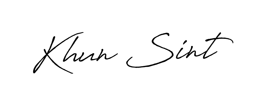 Design your own signature with our free online signature maker. With this signature software, you can create a handwritten (Antro_Vectra_Bolder) signature for name Khun Sint. Khun Sint signature style 7 images and pictures png