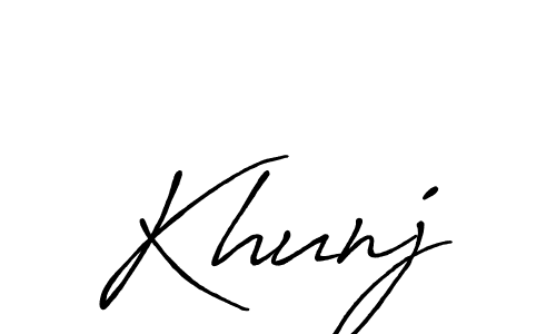 How to make Khunj name signature. Use Antro_Vectra_Bolder style for creating short signs online. This is the latest handwritten sign. Khunj signature style 7 images and pictures png