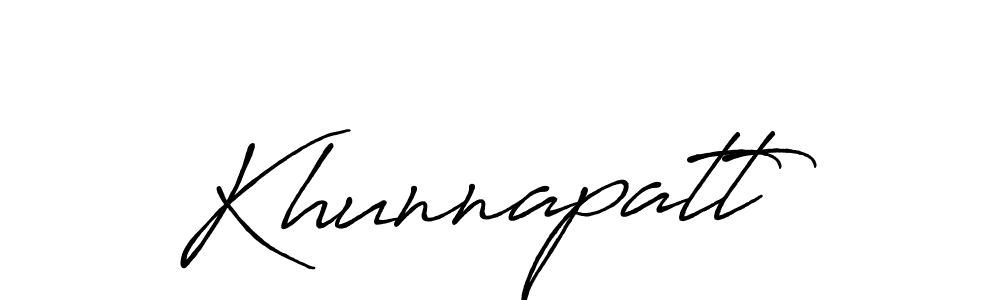 Make a beautiful signature design for name Khunnapatt. With this signature (Antro_Vectra_Bolder) style, you can create a handwritten signature for free. Khunnapatt signature style 7 images and pictures png